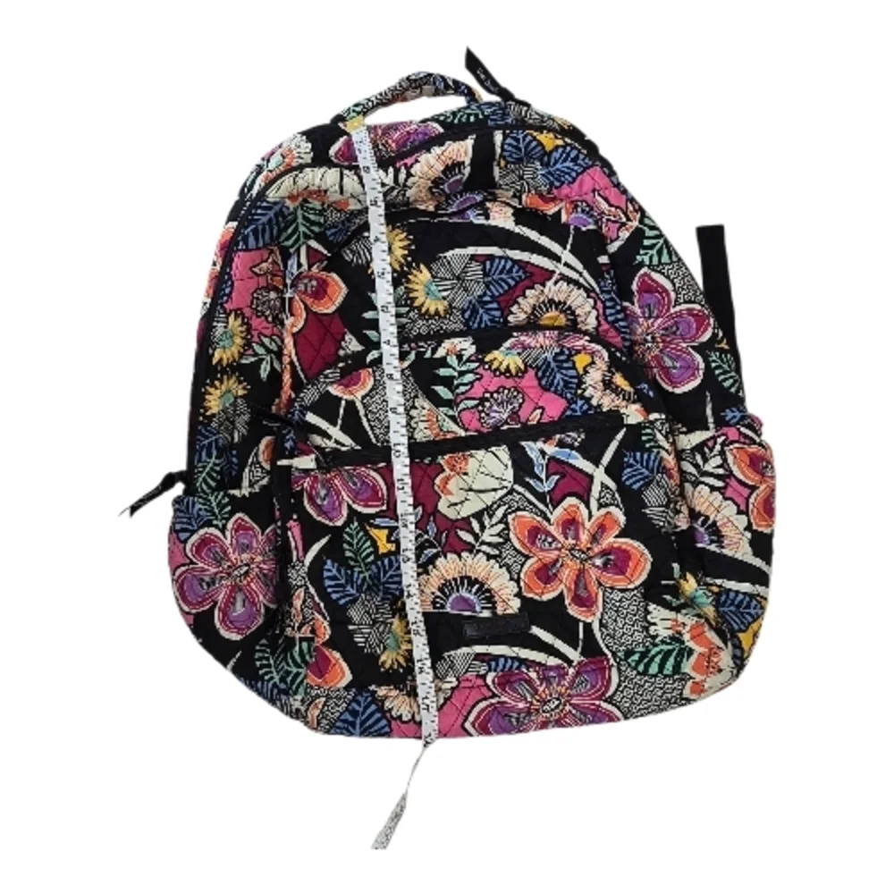 Vera Bradley Quilted Cotton Backpack Floral Multicolor Travel School Bag